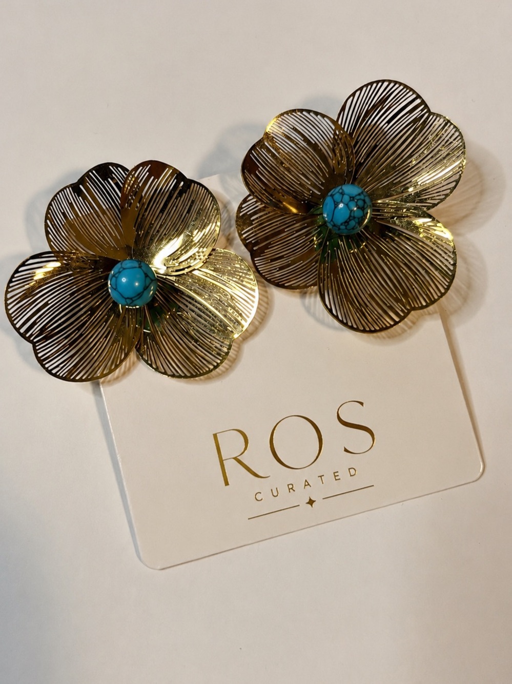 Turquoise Flower Statement Earrings